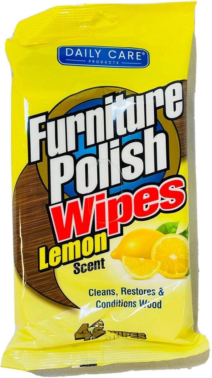 4 Pack - 42 Ct Lemon Scent Wood Furniture Polish Wipes Duster Cleaner - Dust & Shine