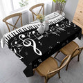 Piano Music Musical Notes Table Linens 52x70 Classical Black White Piano Keys Table Cloth Rectangle Table for Dining Kitchen Banquet Party Decorative Outdoor Picnic