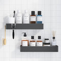 Kitsure Shower Caddy - 2 Pack Adhesive Shower Organizer, Rustproof Metal Shelves, No-Drill Bathroom Organizers and Storage, Dark Grey, XX-Large