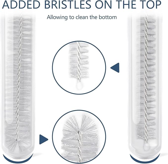 10 Pcs Nylon Straw Cleaning Brush Set – Bottle Pipe Cleaner Brushes for Straws, Kettles, Tubes & Spouts – Flexible Stainless Steel Wire with High-Density Nylon Bristles – Multi-Size Pipe Cleaner Set