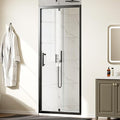 WinZo 31-32" W ×72" H Small Pivot Shower Door with Frame, 1/4"(6mm) SGCC Clear Glass Shower Door, Nano Easy-Clean Coating, Reversible Installation, Matte Black