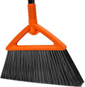 Heavy Duty Angle Broom 1 Pack - Orange Broom for Outdoor & Indoor, Garage, Driveway, Sidewalk, Kitchen & More, Long Handle