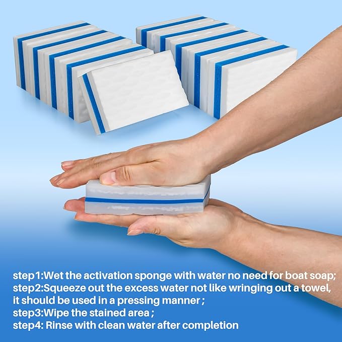 10PCS Boat Scuff Erasers - RAINFLOW Boat Wipes Boat Accessories for Women and Men Magic Cleaning Sponge for Cleaning Pads Supplies Boat Interior Cleaner Thicken Premium Magic Sponge Gifts