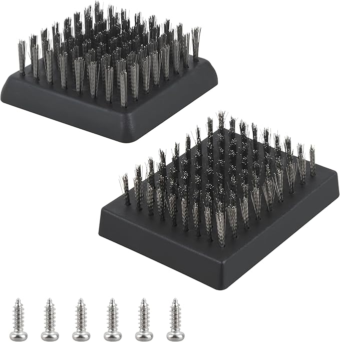 2 Pack Grill Cleaning Brush Head Replacement for BBQ Grill Brush，with 6 Piece Screw
