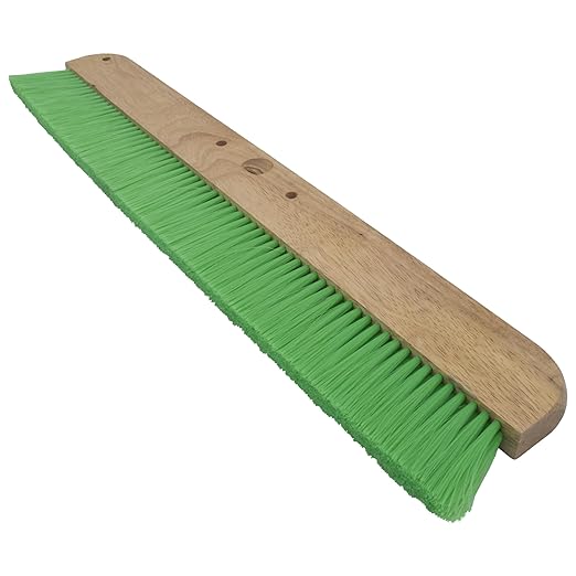 MARSHALLTOWN Wood Backed Concrete and Masonry Broom, Green Nylon, Made in The USA, 6561