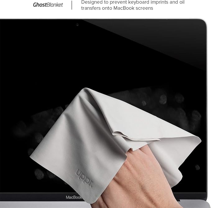 UPPERCASE GhostBlanket Screen Keyboard Imprint Protection Microfiber Liner and Cleaning Cloth 13" Compatible with MacBook Pro 13" 14" and MacBook Air 13" 15"