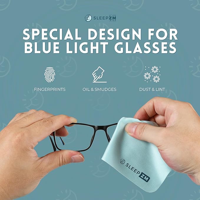 7 Pack Special Blue Light Glasses Microfiber Cleaning Cloths - Safe and Effective Cleans Lenses, Screens, Cameras, Eyeglasses, Cell Phone, LCD TV Screens and More (6X7)