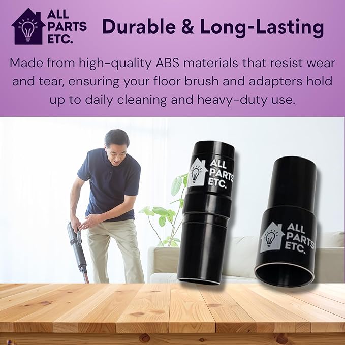 Universal Vacuum Floor Brush Kit with 2 Adapters – Fits 1.25”, 1.375” & 1.5” Connections – Compatible with Shark, Miele, Shop Vac, Bissell, Kenmore, Eureka, Dirt Devil & More