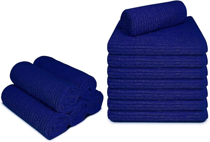 Softolle Bar Mop Towels, Pack of 12-16x19 Inches - 100% Cotton Super Absorbent Towels, Multi-Purpose for Home and Bar Cleaning (Royal Blue)