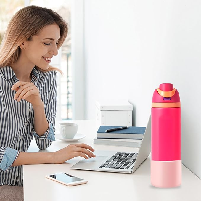 ( 2pcs)Silicone Water Bottle Boot and Bottle Drying Rack Compatible with Owala 24oz,Bottom Bumper Protector/Anti-Slip/Prevent scratches/Drying Rack Saves Space/Compatible with FreeSip Bottles,Pink