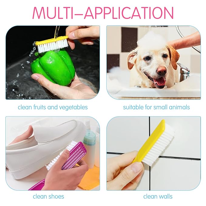 Patelai 15 Pieces Nail Brush Handle Grip for Cleaning Fingernails Toes Scrub Manicure Pedicure(Bright Colors)