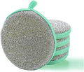 Dual-Sided Dishwashing Reusable Sponge for Kitchen Round Non-Scratch Scrub Sponges for Dishes, Pots and Pans 5 Pack