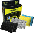 Squeezzee Soap Filled Scrubber Sponges - Non Scratch Scrubbing Sponge with Built-In Dishwashing Liquid Dish Soap - Double Sided Kitchen & Household Cleaning Scrubbers - Up to 300 Washes Per Sponge - 6