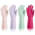 ThxToms 4 Pairs Nitrile Cleaning Gloves, Latex free Reusable Dishwashing Gloves for Women, Kitchen and Bathroom Cleaning, Non-Slip &Flexible, 10 Mil, Colorful, S