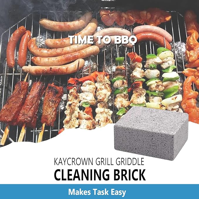 KAYCROWN Grill Griddle Cleaning Brick Block, Grill Cleaning Brick Removing Stains for Flat Top, Sink, BBQ Grill Cleaner, Pumice Griddle Cleaning Stone Griddle Scraper Cleaner, 4 Pack