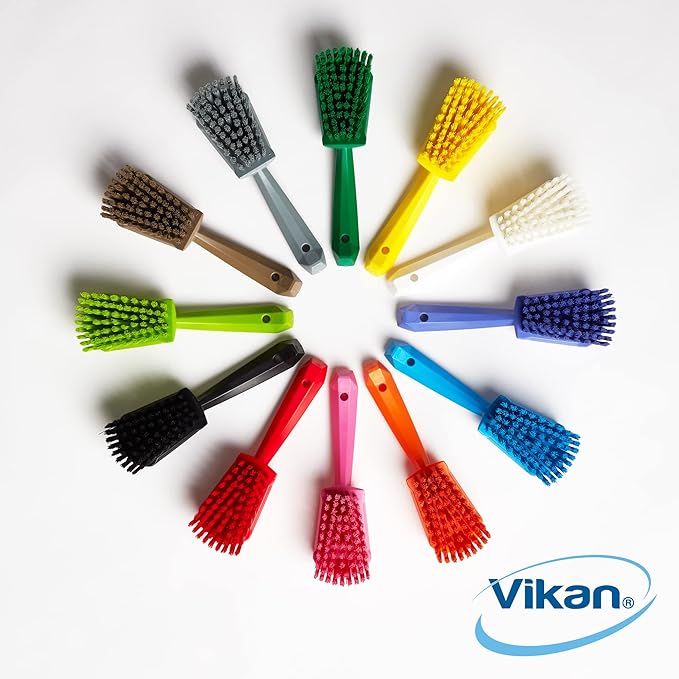 Vikan 41921 Brush,Washing,Stiff,10",PP/PBT,Pink