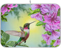 Tarity Hummingbird Flowers Dish Drying Mat for Kitchen Counter Absorbent Heat Resistant Microfiber Dishes Drainer Mat 18x24 in Large Dish Pad Sink Mat Protective Pad Kitchen Decor
