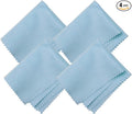 Microfiber Screen Cleaning Cloths, HTTX 4-Pack 6 x 7 inches for Cell Phones, Tablets, LCD TV, Laptop, Camera Lenses, Surface Tablet, Monitor, Car GPS Screens, Spectacles, Glasses, Watches [Blue]