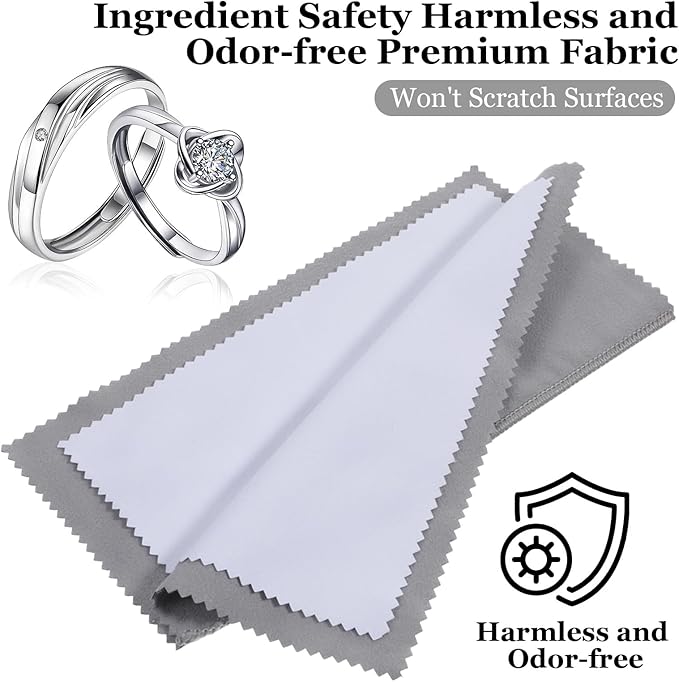30 Pcs Silver Jewelry Polishing Cloths 6 x 8 inches Jewelry Cleaning Cloth Sterling Polish Cloths