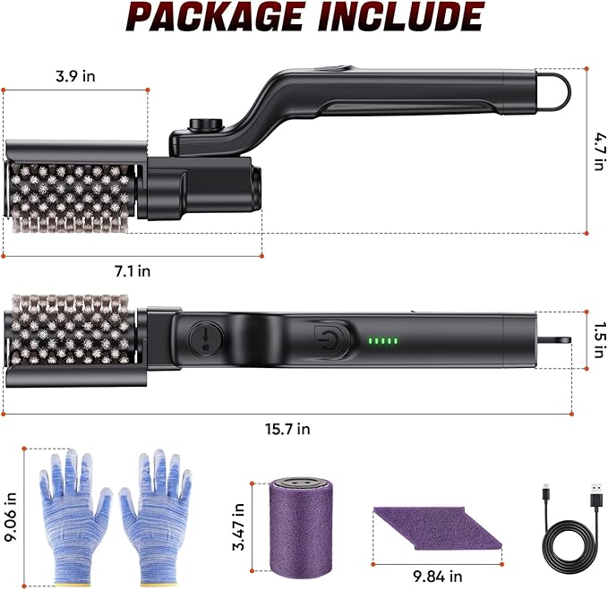 Electric Rotary Grill Brush for BBQ – 304 Stainless Steel Rotary Brush Head, Anti-Shedding Bristles, Rechargeable 3-Speed Power Control, Up to 90-Min Runtime, Outdoor Grill Cleaner Black