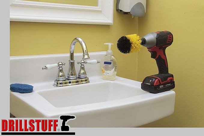 Home Cleaning Supplies - Bathroom Scrubbing Accessories - Glass Shower Cleaner - Shower Curtain Scrubber - Bathtub Brush - Bath Mat Brush - Sink Cleaning Brush - Tile Scrubber - Grout Cleaning Brush