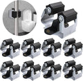 3-H Mop and Broom Holder Wall Mount 8 Pack, Broom Holder for Garage Garden Shed Storage System Laundry Room Home Kitchen Organization (Black)