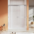 Shower Door 50-54 in. W x 72 in. H, UCALAFEE Semi-Frameless Double Sliding Shower Door with 1/4" (6mm) SGCC Clear Tempered Glass, Silent Soft-Close & Anti-Leak Walk-in Shower Door, Chrome Finish