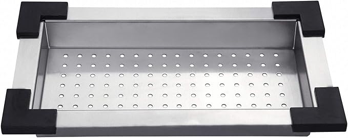 Kraus Stainless Steel Colander, 17 1/2" x 9 1/2" x 2 1/4", CS-2