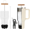 3 PCS Bottle Clean Brush Set, Long Wooden Handle Bottle Cleaner Brush for Stanley Cup Tumblers, 3 in1 Cup Lid Cleaning Brush, Long Straw Brush,Water Bottle Clean Brush Kit for Bottle Cups Coffee Mugs
