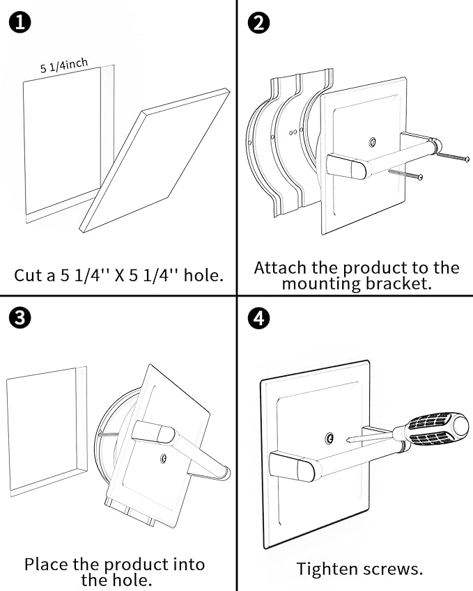 Recessed Toilet Paper Holder for Regular Rolls White 2 Pack, Pivoting Toilet Paper Holder Wall Mount Made of Metal, in Wall Toilet Paper Holders for Bathroom