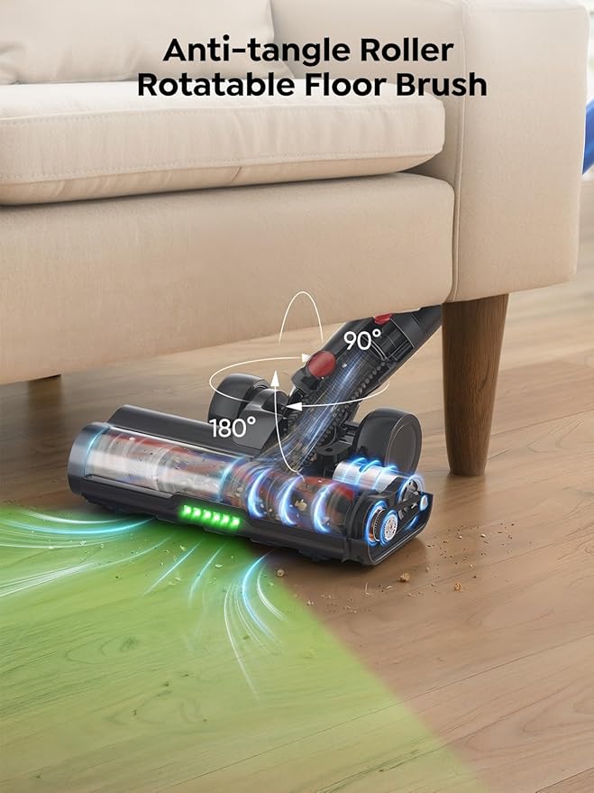 SMOTURE Cordless Vacuum Cleaner, 650W 55KPA 70 Mins Vacuum Cleaners for Home, Pet Brush & Sofa Brush, 3.3Ft Hose, Wall-Mount Charging, Stick Vacuum for Pet Hair/Sofa/Carpet/Hard Floor