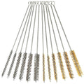 12 Pcs Brass Wire Brush Stainless Steel Wire Brush Set, 12"/30.5cm Long, Round Metal Cleaning Brush Bore Brush for Tubes, Cylinders, Bottle, Narrow Spaces, Auto Parts, 1/4" to 3/4"(6/8/10/15/18/20mm)
