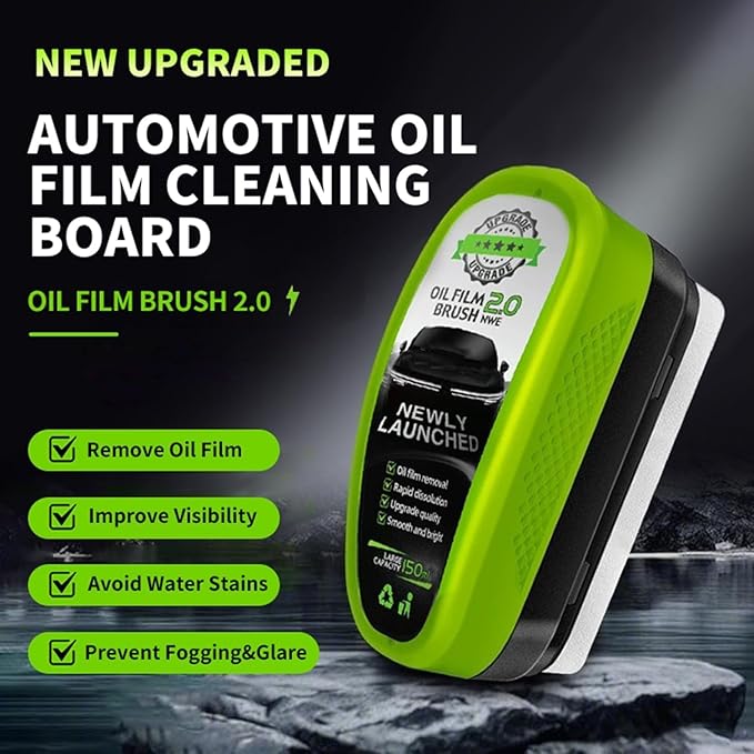 Automotive Oil Film Cleaning Brush,Oil Film Cleaning Brush for car Windows, oil film remover for car window, Windshield Oil Film Remover,car Window Oil Film Remover(Green)