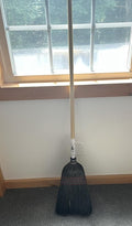 55" Natural Fiber Bristle Yucca Corn Black Parlor Broom & Wood Handle Amish Made