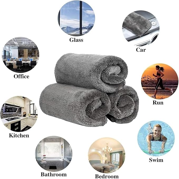 Shiny Microfiber Wipes Bath Shower Cleaning Cloths, 23.62 X 15.75 Inches, Super Absorbent Microfiber Bath Drying Towels, for Bathroom, Car and Home Toilet (1pcs)