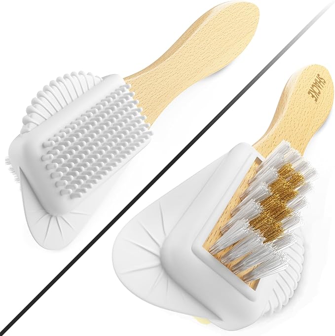 Suede & Nubuck 4-Way Leather Brush Cleaner (Wood Handle)