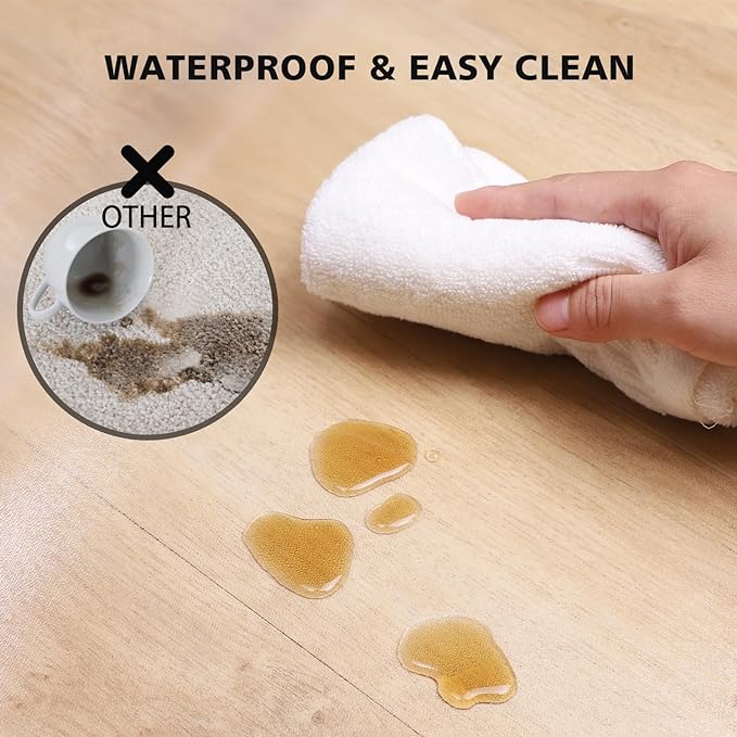 Floor Mats for Home, 6'×9' Clear Area Rug for Dining Room, Durable Non-Slip Hard Floor Rolling Chair Protector, PVC Waterproof Mat for Kitchen, Bedroom, Pet Litter Mat