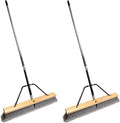 Pbma24004-2 Heavy Duty 24" Multi-Surface Push Broom with Silver/Black Handle (2 Pack)