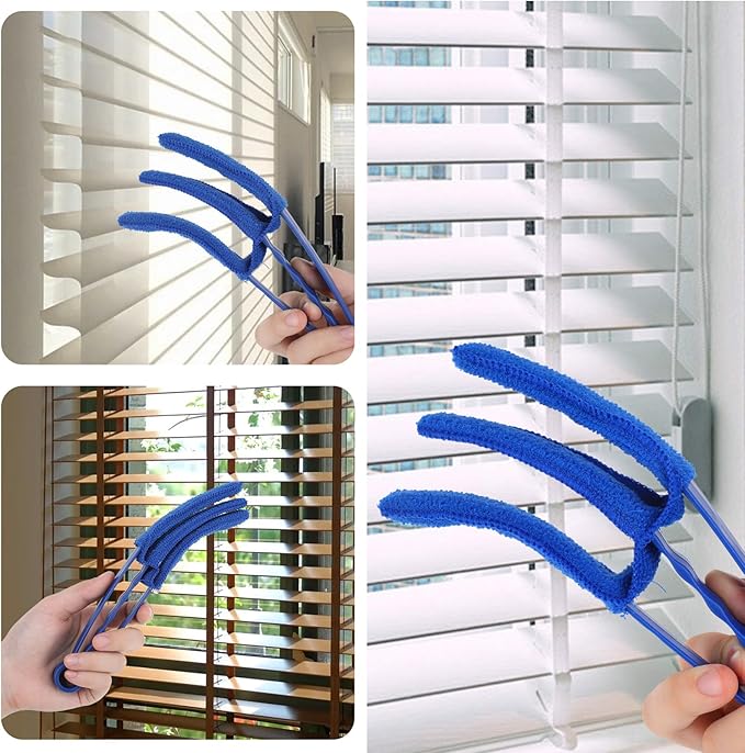 Blind Cleaner Duster Tool, 2 Pack 3 Arms Blind Duster with 4 Microfiber Sleeves Window Blinds Cleaner Tool for Car Air Condition Vent Cleaning Tools
