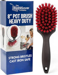 8 Inch Pot & Dish Kitchen Scrub Brush for Heavy-Duty Cleaning – Stiff Bristle Scrubber for Sink, Cast Iron, and Grill Grates - Kitchen Dish Scrubber Brush - 90048 by FryOilSaver Co.