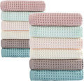 12 Pcs 13" x 13" Waffle Weave Kitchen Dish Cloths Set, 100% Cotton Super Absorbent Dish Towels for Washing Dishes & Drying, Multi Color