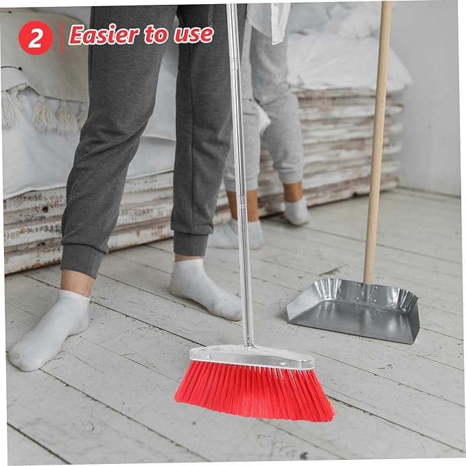 CHILDWEET Broom with Soft Bristles for Indoor and Outdoor Cleaning Gentle Floor Sweeping Tool for Home Kitchen Garage Lawn and Office Use