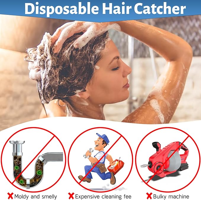 Shower Drain Hair Catcher,35 Pack Disposable Hair Catcher Shower Drain Mesh Stickers, Shower Drain Cover-Hair Drain Catcher for Pop-up and Regular Drains of Showers,Bathtubs,Sinks,and Basins