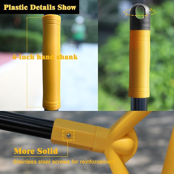 Heavy Duty Commercial Broom, Upgraded Angle Broom for Sweeping Indoor and Outdoor, Perfect Yellow Broom of Kitchen, Garage and Courtyard, Livingroom