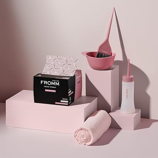 Fromm Pop Up Hair Foils, Pink Petals Pattern, Cosmetology Supplies, Hairstylist Essentials, Lightweight, Ideal for Highlighting and Coloring, Precut, 5" x 11", 500 Foil Sheets