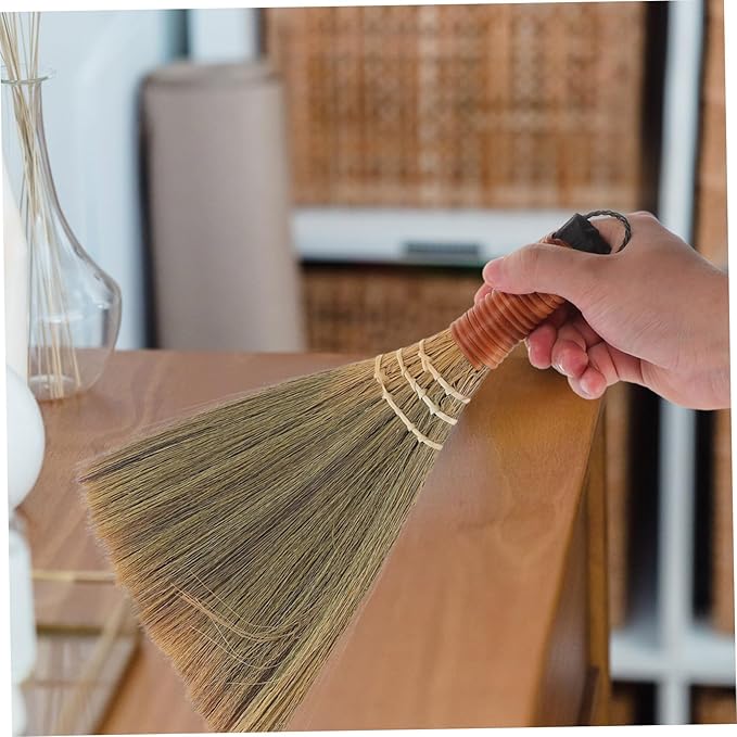 Cabilock Soft Bristle Broom Short Handle Handheld Cleaning Tool for Hardwood Floors Dust and PET Hair Removal Lightweight Design for Home and Office Cleaning