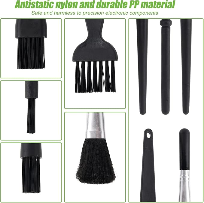 6pcs Keyboard Cleaning Kit, Stainless Steel Keycap Puller & Anti Static Dust Brush Portable Keyboard Cleaning Brushes for Computer Keyboards Camera Motherboard Desk Office Equipment