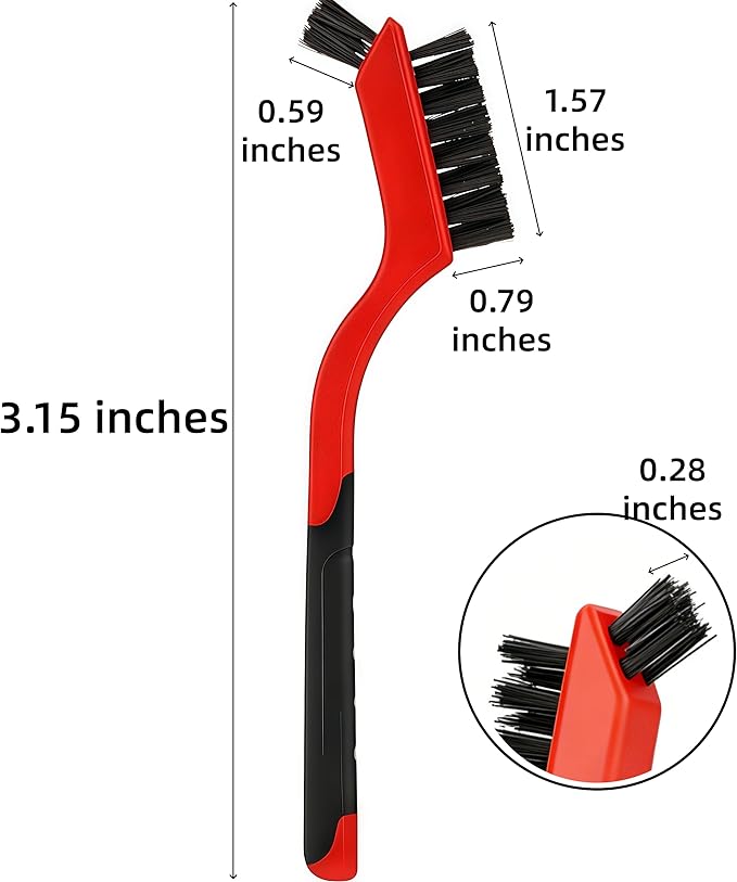 6PCS Nylon Scrub Brush Set – Non-Scratch Cleaning Brushes with Dual Heads, Mini Detail Brush, Ergonomic Handle & Hanging Loop for Kitchen & Bathroom