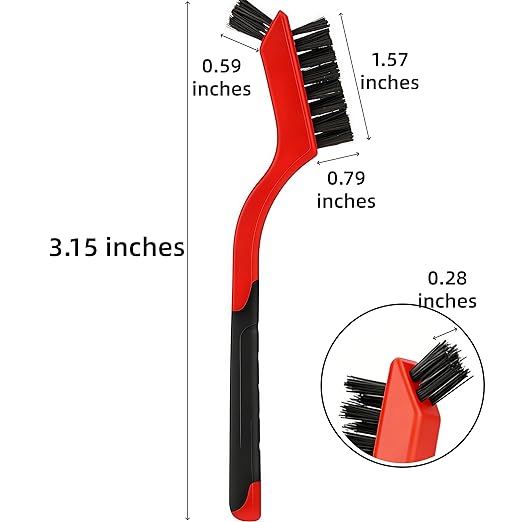 3-Piece Nylon Brush Set, Multi-Purpose Clean Stove Window Track Tile Grout Gap, Wear-Resistant U-Shape Bristles No Shedding, Easy Grip Handle, Homemakers Essential Cleaning Tool Kit
