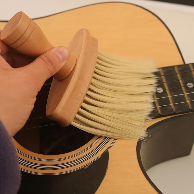 Keyboard Cleaning Brush, Wooden Piano Cleaner Brush, Instrument Dusting Brush Anti-Static Double Sided Ultra Soft Brush, Universal Guitar Laptop Synthesizers Keyboard Brush